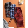thumbnail image 2 of Active Club Plaid Fleece Pajama Pants 3 Pack - Mens Lounge Pants with Pockets - Mens PJ Bottoms (Christmas Plaid 3-Pack, X-Large), 2 of 5