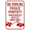 thumbnail image 1 of No Parking Private Parking Sign, 12x18 Aluminum, 1 of 8