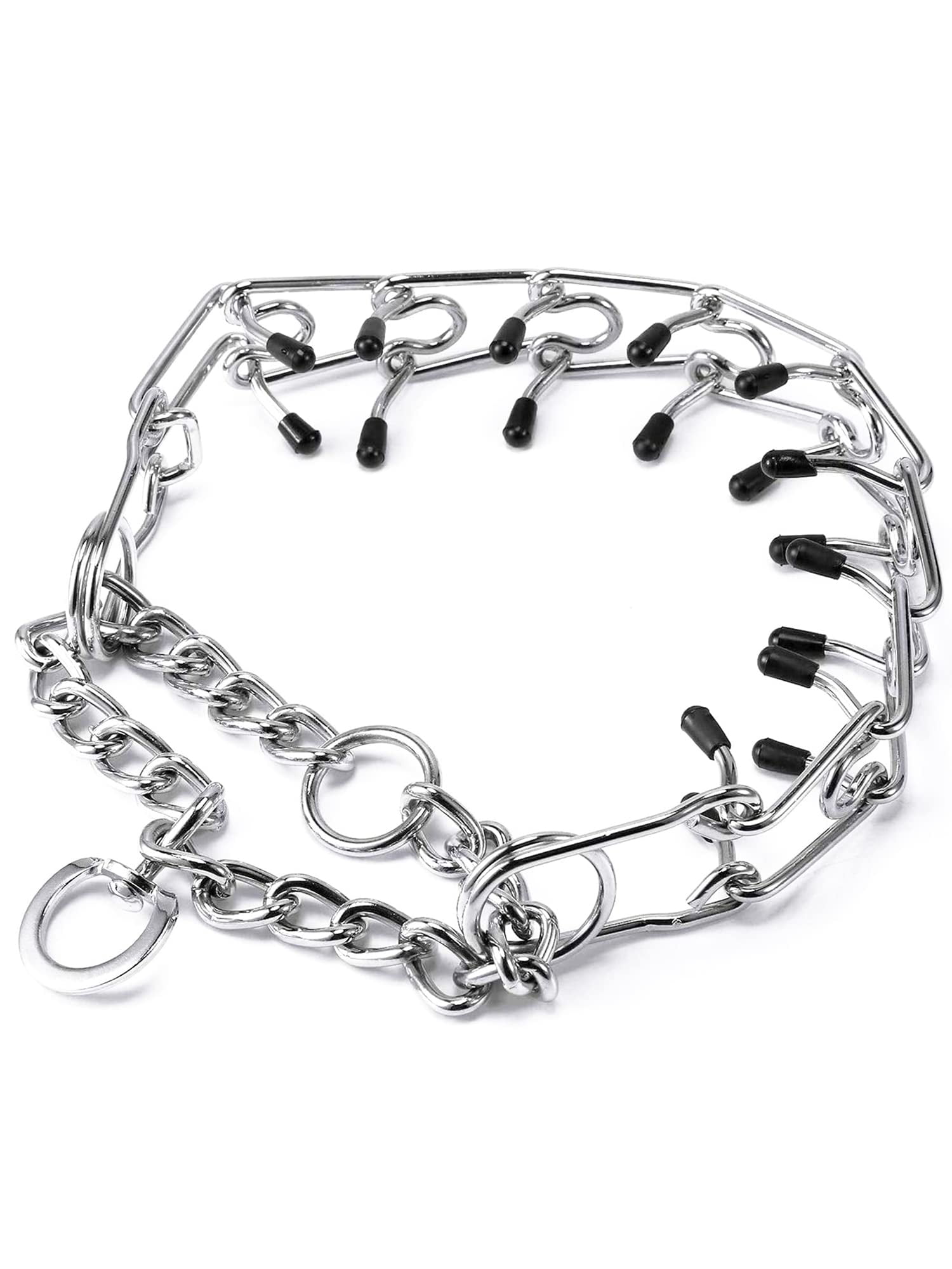Tarmfunktion let Forstad Pettom Dog Prong Collar Dog Choker Pinch Collar No Pull with Comfort Rubber  Tips Silver Plating Adjustable Link Chain for Medium Large Dogs Pitbull (L  22 inch) - Walmart.com