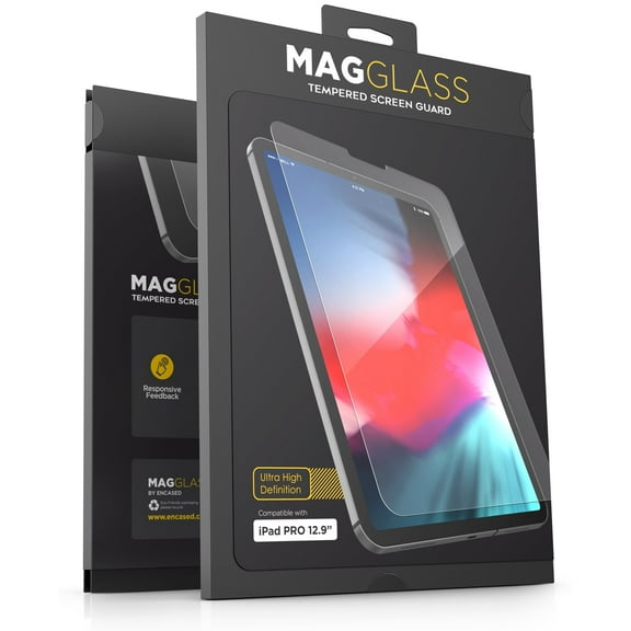 MagGlass iPad Pro 12.9" Tempered Glass Screen Protector - UHD Fingerprint Resistant Bubble-Free Screen Guard (Case Compatible)