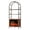 Brown, variant on 72" Brown Arched Bookshelf with 23" Electric Fireplace & Metal Frame