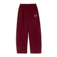 thumbnail image 4 of Staki Teen Girl Sweatpants Girls Sweatpants Cotton Fleece Girls Active Joggers Soft Athletic Sweat Pants for Kids Youth with Pocket Drawstring(Wine,9-10 Years), 4 of 9