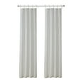 thumbnail image 2 of My Texas House Emerson Linen Stripe Light Filtering Tie Top Curtain Panel Pair, 76"x84", Grey, 2 of 5