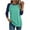 Mint Green, variant on 3/4 Sleeve Tops for Women Workout Shirts Baseball Style Raglan Tshirts Casual Color Block Tees Comfy Steetwear