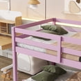 thumbnail image 5 of Leumius Twin over Twin Floor Bunk Bed with Ladder ,Upper and Bottom Bed Platforms Crafted with Strengthened Slats for Boys Girls Pink, 5 of 9