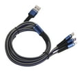 thumbnail image 2 of Cable de carga múltiple 3 en 1, cargador de 3 A con conector tipo C/para iOS/micro USB de 1,2 m (azul), 2 of 14