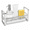 silver, variant on RYLZX Kitchen Sink Silver Sponge Holder, 304 Stainless Steel Kitchen Soap Dispenser Caddy Organizer, Countertop Soap Dish Rack Drainer with Removable Drain Tray, not Including Dispenser and Brush