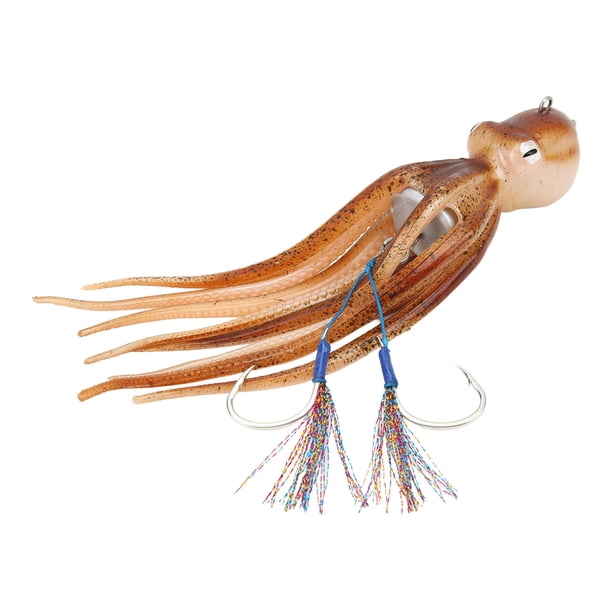 Cebos De Pesca, Señuelos De Pulpo De Pesca TPE De Acero Inoxidable Antimordeduras Para Pesca Con Vela