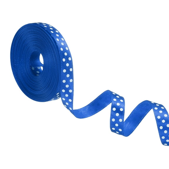Polka Dots Grosgrain Ribbon 3/8 Inch, 10 Yard Spool for Gift Wrapping for Gift Wrapping Dark Blue