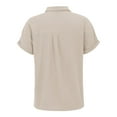 thumbnail image 6 of Weikingp Button Front Tops For Women Button Down Shirts For Women Button Down Shirts For Women Short Sleeve Linen Button Down Shirt Women Cotton Linen Tops For Women Beige L, 6 of 9