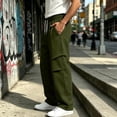 thumbnail image 5 of Iyufng Men's Knee Pleated Detail Wide Leg Casual Sweat Pants Drawstring Elastic Waist with Side Pockets, 5 of 9