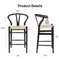 thumbnail image 5 of MAYEERTY Black-Beige Fully Assembled Wishbone Weave Bar stool for Kitchen Island, Modern & Sturdy, 5 of 6