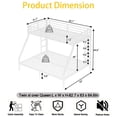 thumbnail image 3 of Miniyam Twin XL Over Queen Metal Bunk Bed Frame with Ladders and Guardrail, Heavy Duty, Black, 3 of 9