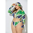thumbnail image 4 of Ensemble Bikini String Taille Haute à Manches Longues avec Fermeture Éclair pour Femmes 3 Pcs, 4 of 6
