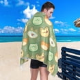thumbnail image 5 of SKYSONIC Beach Towel with Travel Bag, Cartoon Frog Head Oversized Sand Free Beach Blanket Quick Dry Pool Bath Camping Towels for Travel, 31"x71", 5 of 7