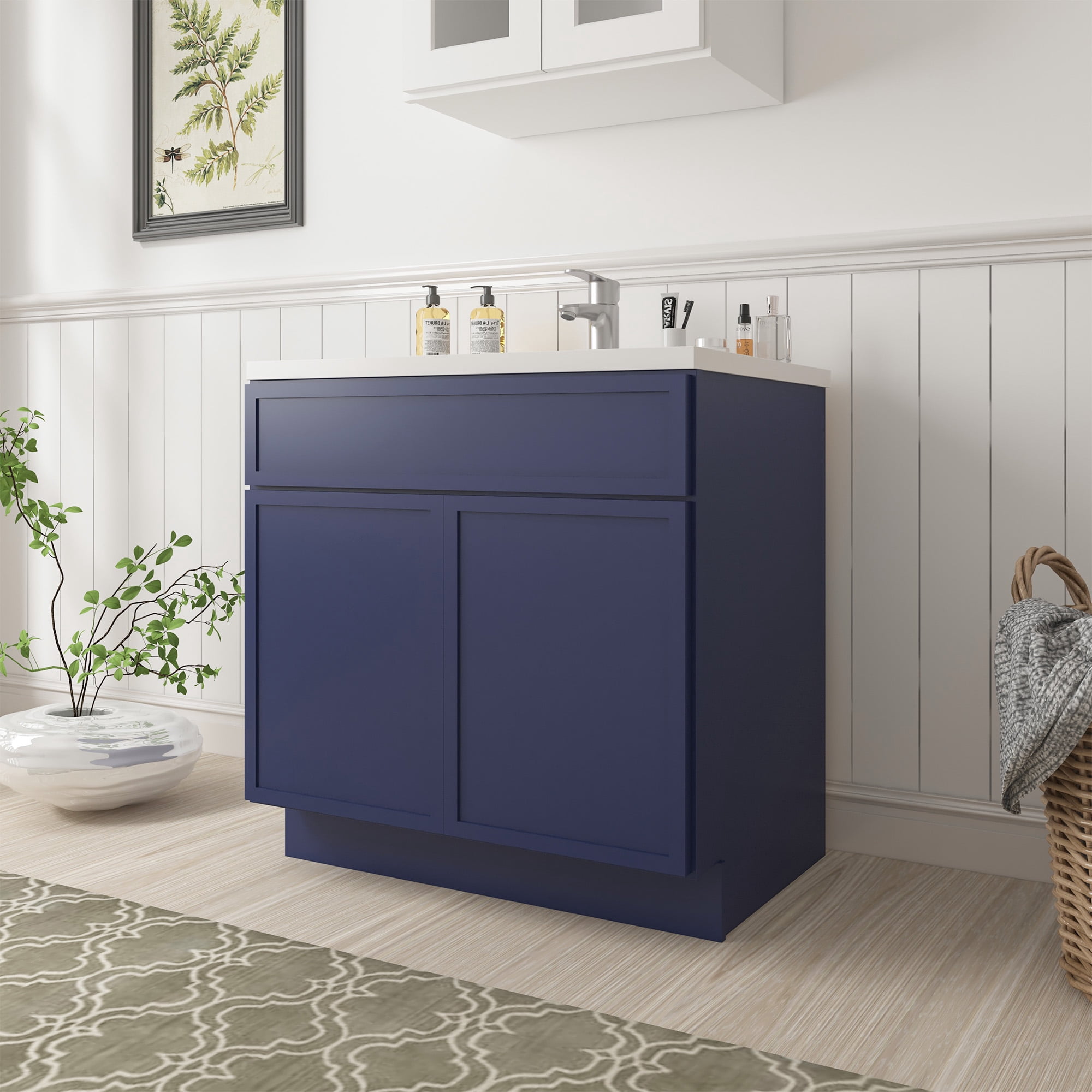 Vanity Art 39" W Birch Plywood Freestanding Single Base Storage Cabinet with Soft Close Doors