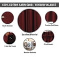 thumbnail image 7 of VargottomSolid CottonValancesRod PocketValancesFor WindowsCurtain Toppers One Panel,56x18 Inches, Maroon, 7 of 7