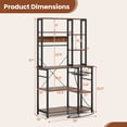 thumbnail image 3 of Gymax Bakers Rack w/ Power Outlet 6-Tier Microwave Stand w/ Wooden Open Shelves, 3 of 10