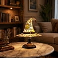 thumbnail image 5 of Clearance Witch Hat Lamp, Early Halloween Decorations Indoor Stained Glass Resin Wizard Hat Light Gothic Table Lamp Spooky Decorative Standing Lights Haunted Wiccan Gifts for Halloween, Bedroom(D), 5 of 8