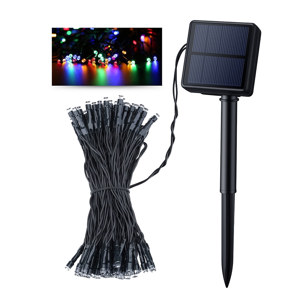 Solar 100 LED String Lights 39.37ft Outdoor Waterproof MultiColor