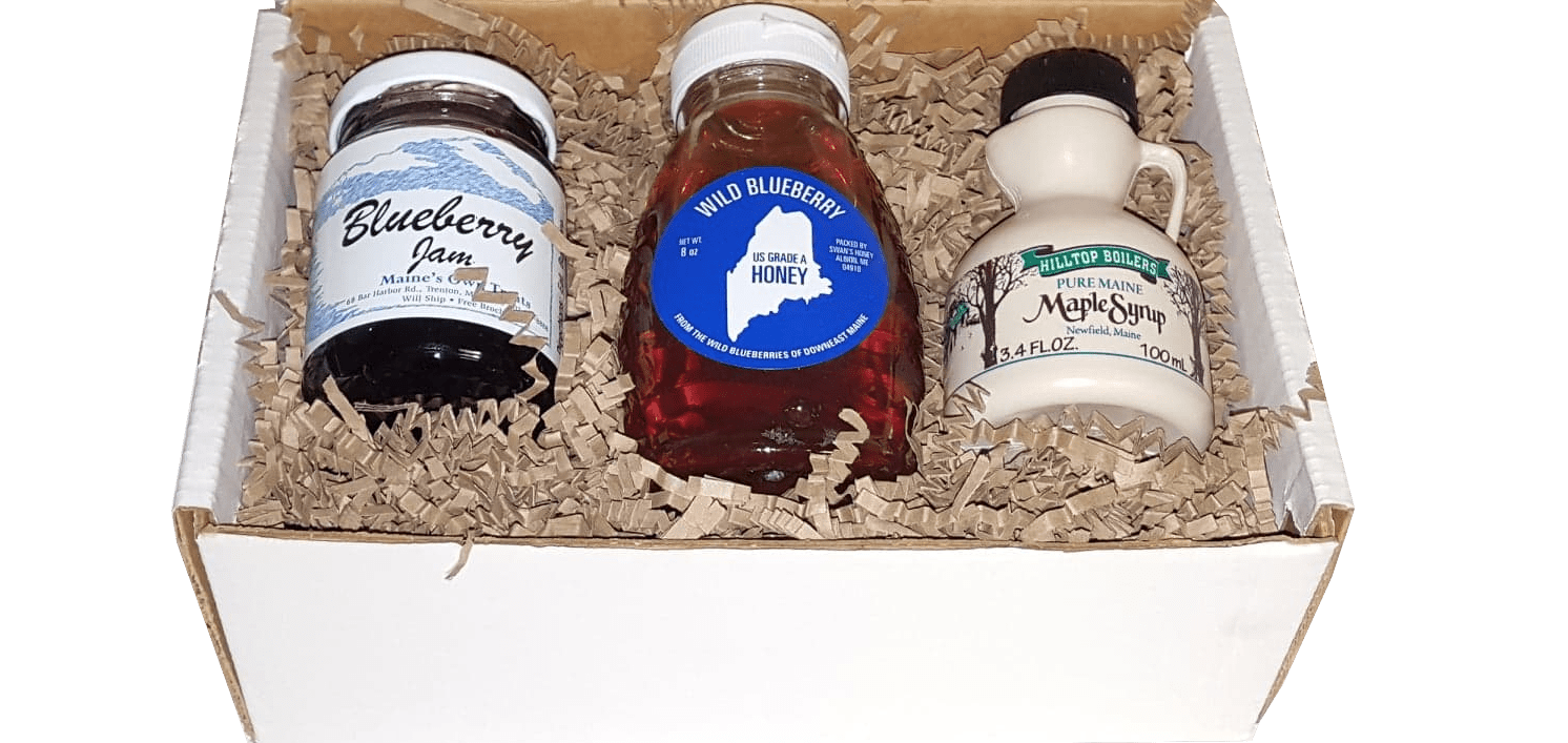 Maine Holiday Jam & Honey Gift Set Pack of 3 (Jam, Honey, Maple Syrup