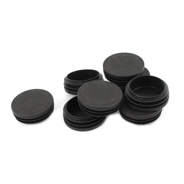 Uxcell 8pcs Cubre de plástico negro de 50mm de diámetro para inserto de tubo redondo