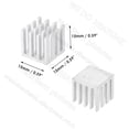 thumbnail image 2 of 15x15x15mm Without or With Thermal Pad Small Cube Size Silver Slotted Aluminum Heatsink Cooler Radiator Silver With Pad 10pcs, 2 of 5
