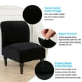 thumbnail image 4 of CJC Velvet Accent Chair Cover, Stretch Armless Chair Cover Slipper Chair Slipcover Furniture Protector with Elastic Bottom (Black), 4 of 7