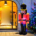thumbnail image 3 of 6ft Tall Outdoor Airblown Inflatable Nutcracker Toy Soldier LED Lighted Halloween Xmas Holiday Blow Up Party Display Yard Decor, 3 of 7
