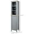 Wension Tall Bathroom Storage with 3 Tier Shelf, Door, Standing