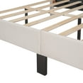 thumbnail image 6 of BTMWAY Queen Size Upholstered Platform Bed with Headboard and Wooden Slats, Bedroom Queen Bed Frame No Box Spring Needed, Beige, 6 of 8