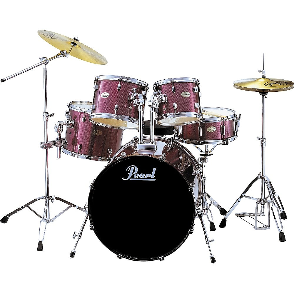 Pearl Forum 5Piece Fusion Drum Set with Hardware Red Carbon Walmart