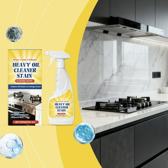 Spray portátil para limpiar grasas pesadas | Potente desengrasante no tóxico para cocina para hornos, sartenes, cocinas, encimeras, campanas extractoras | Solución de 355 ml para manchas duras de