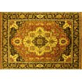 thumbnail image 1 of Ahgly Company Machine Washable Indoor Rectangle Persian Yellow Traditional Area Rugs, 2' x 3', 1 of 4