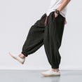 thumbnail image 3 of Pantalones Realdo para hombre, holgados, hippie, bohemio, yoga, harén de algodón negro, 3 of 7