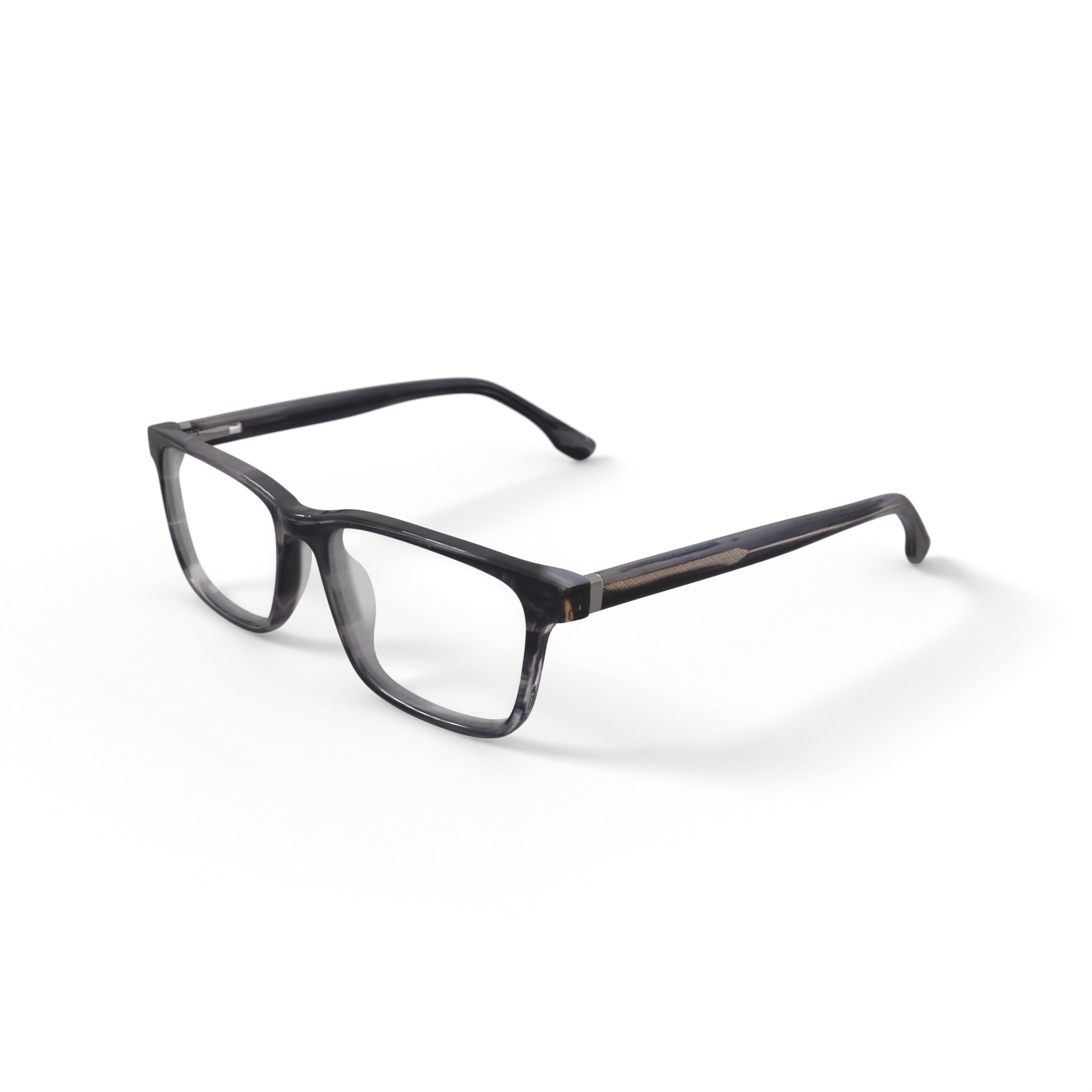 Walmart Men's Kelele Rectangular Prescription Eyeglasses with Case, Grey Tortoise