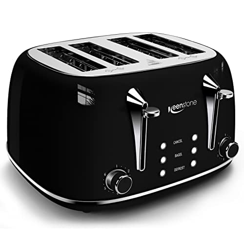 Mainstays 4-Slice Toaster with 6 Shade Settings & Removable Crumb Tray - Black - 1 Each