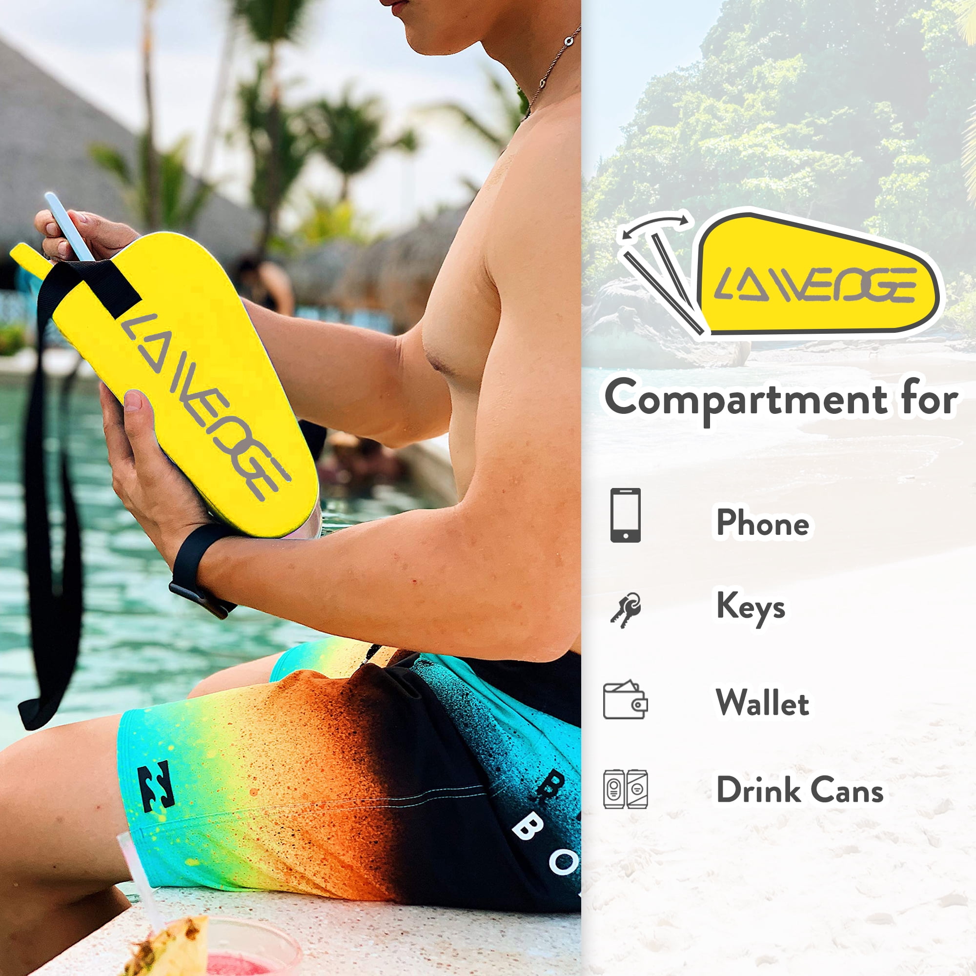 La-Wedge - Beach Headrest and Accessory Bag - Banana Yellow