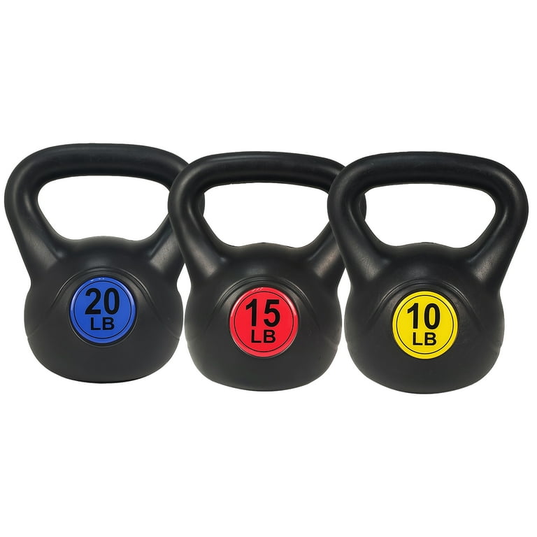 BalanceFrom Wide Grip 3 Piece Kettlebell Exercise Fitness Weight