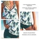 thumbnail image 5 of Trajes de baño Tankini de dos piezas Escote en V Crossover Impresión digital Traje de baño de dos piezas para mujeres para fiestas en la playa Verde 3XL, 5 of 6