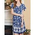 thumbnail image 3 of Avidlove Women Plus Size Nightgows Short Sleeve House Dress Floral Print Sleepshirt with Pocket Sleepwear, 3 of 4