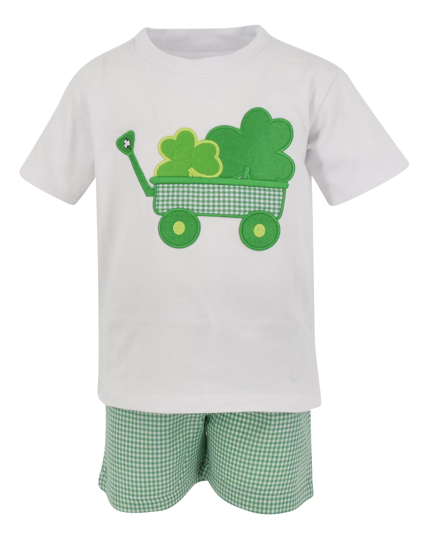 Unique Baby Boys Clover Patch Wagon St Patricks Day Outfit Shirt