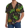 thumbnail image 3 of Disketp Men's Hawaiian Carnival Mardi Gras3 Print Shirts Button Down Holiday Beach Shirts-Small, 3 of 7
