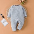 thumbnail image 2 of Baby Girls And Boys Long Sleeve Flying Sleeve Solid Color Born To Crawl Off Roading Cute Bodysuit Baby Romper A 73, 2 of 9