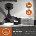 thumbnail image 6 of Winnetka 52 in. Black Black Blades, Contemporary Ceiling Fan with Integrated LED Light Kit Included Remote Control, 6 of 12