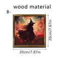 thumbnail image 3 of Natural Wood Framed Cute Ghost Reading Book Halloween Wall Art Print 20x20cm Vintage Spooky Pumpkin Illustration Wall Hanging Decor For Bedroom Living Room Holiday Tabletop Picture, 3 of 7