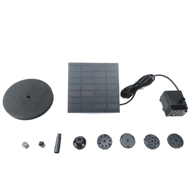 Graflsoa Solar-Powered Water Pump with 70cm Spray Height, 200L/H Flow Rate, 10ft Cable, and 6 Spray Heads for Outdoor Use