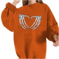 thumbnail image 1 of Camiseta suelta estampada a la moda para mujer, blusa de manga larga, cuello redondo, camisetas informales Pompotops FGAJ5342, 1 of 5