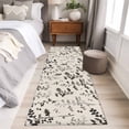 thumbnail image 4 of Black Grey Botanical 2'x6' Runner Rugs for Hallway Kitchen Bedside Non Slip, Rustic Country Spring Floral Summer Leaf Entryway Rug Runners with Rubber Backing, Long Carpet Runner for Laundry Room, 4 of 8