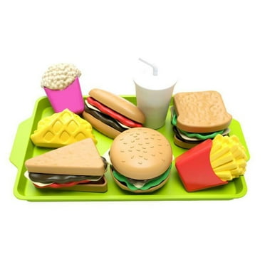 Holiday Savings! Dvkptbk Kid's Toys Kids Pretend Play Food Sets Fake Food Toy Toddler Play Kitchen Accessories Hamburger & Sandwich Toys for Boys Girls （9Pcs）